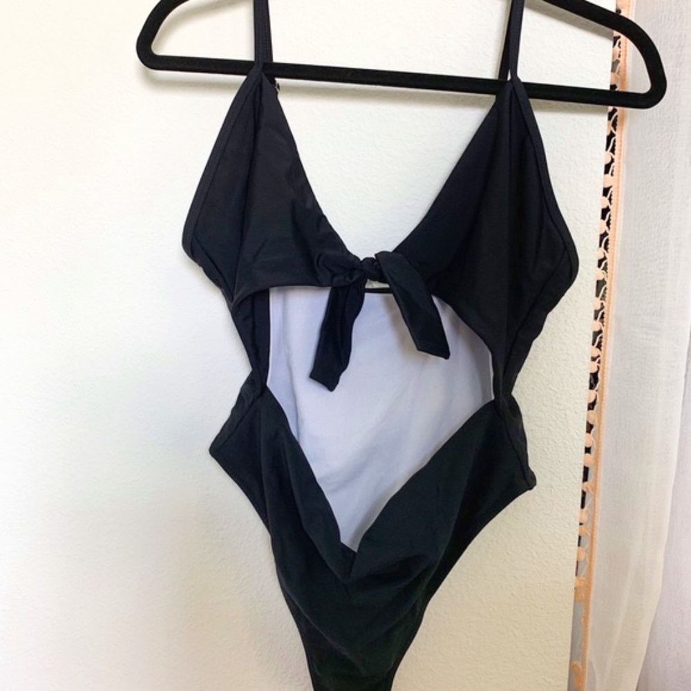 High-Waisted Tie Front Swimsuit